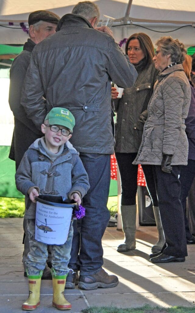 George collecting for the Air Ambulance