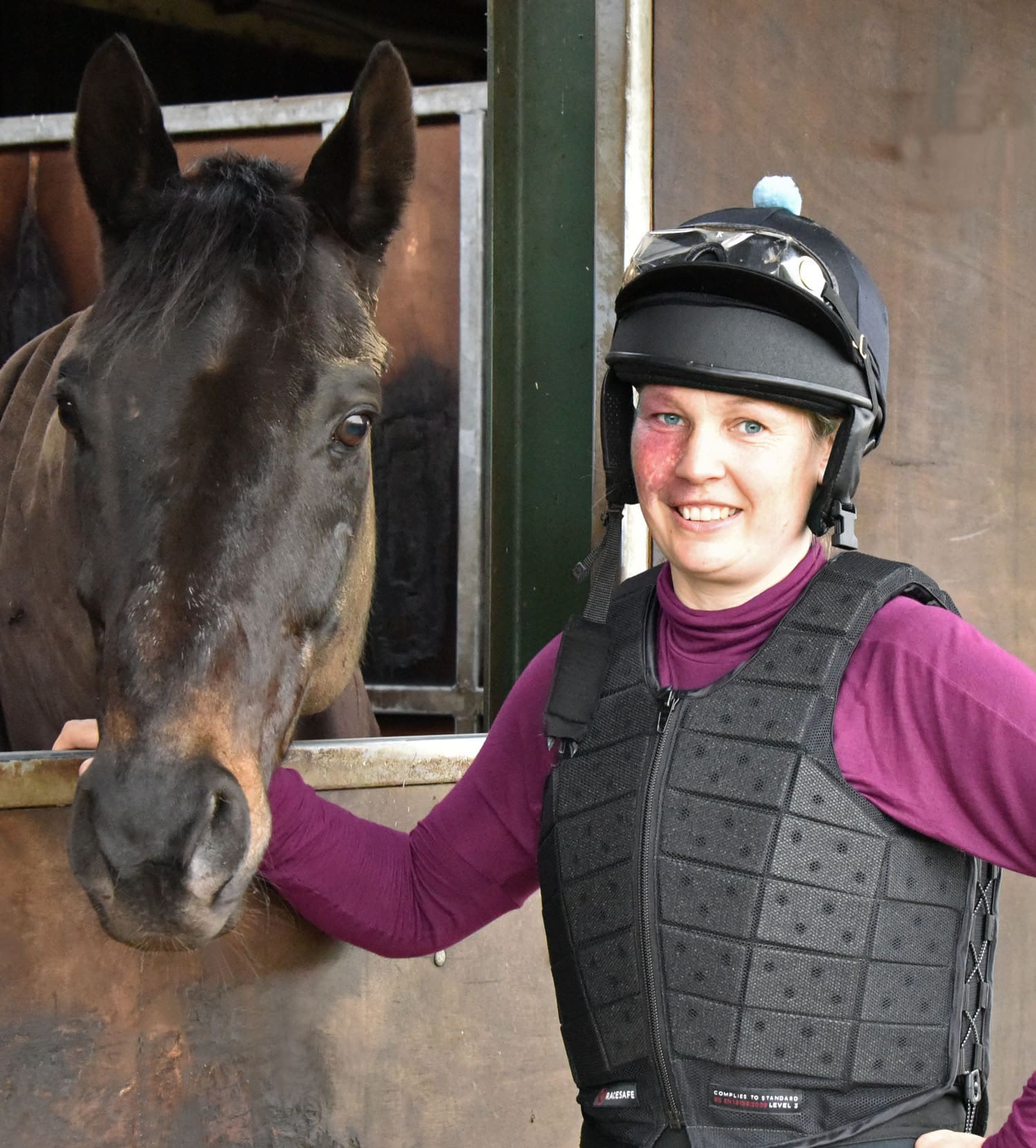 Ruth hat and body protector with Dubai Dynamo